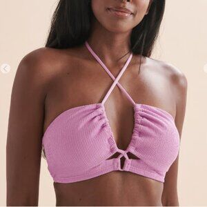 NWT Tropik Bikini Village Textured Bandeau Bikini Top Lilac - XL